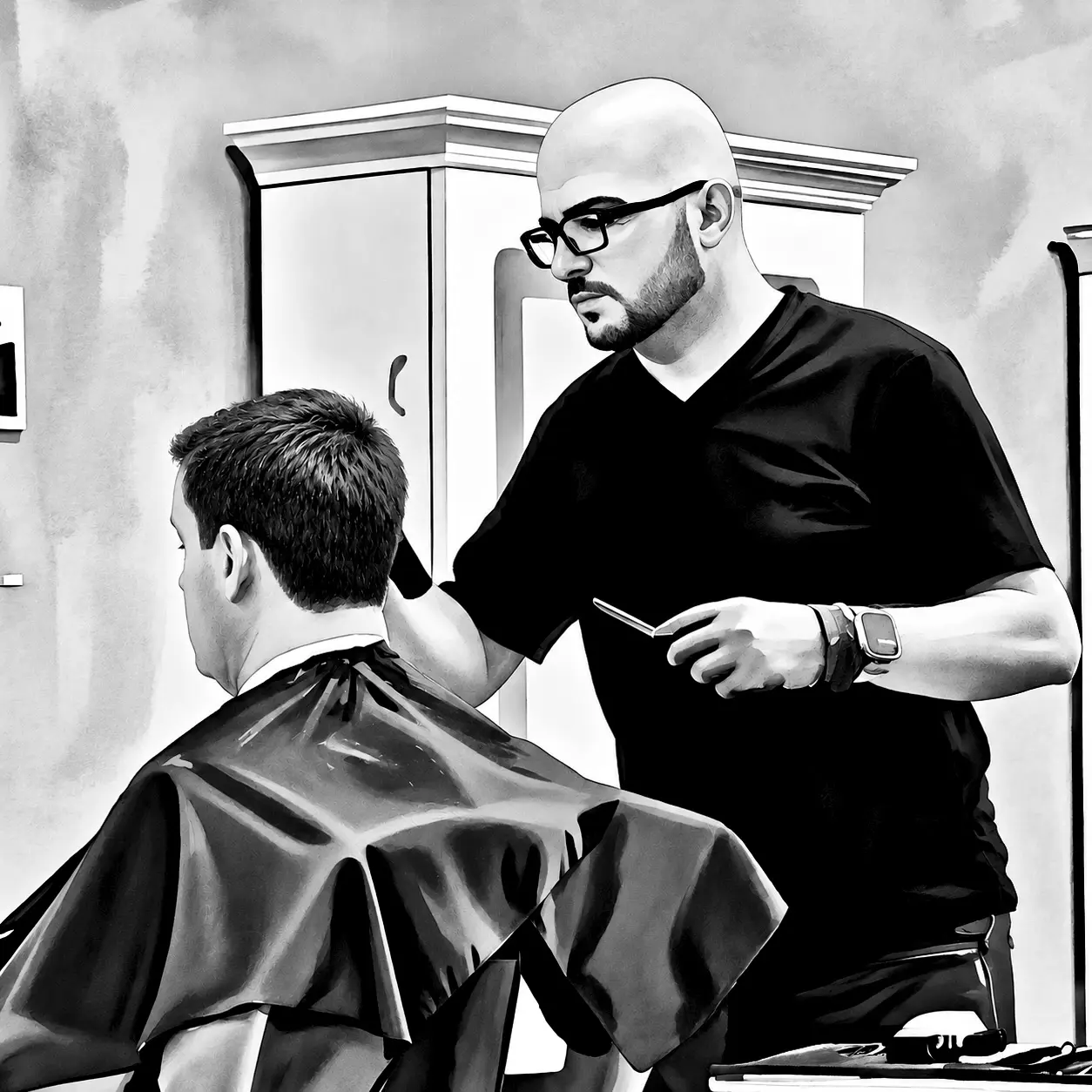 Reza Barber — men's haircut and grooming studio inside Kija Hair Salon, Irvine CA