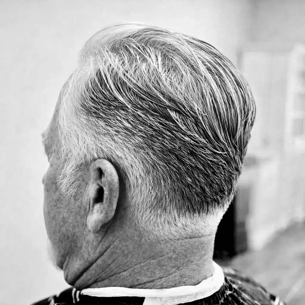 Men's haircut result by Reza Barber inside Kija Hair Salon, Irvine CA